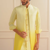ombre shrug with silk kurta & pants