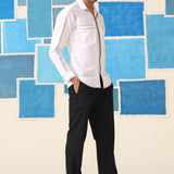 Monochrome Edge Giza Cotton Shirt