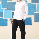 Linear Flow Embroidered White Shirt