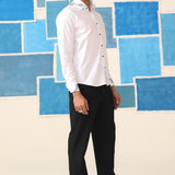 Linear Flow Embroidered White Shirt