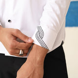 Linear Flow Embroidered White Shirt