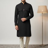 Kyoto Noir Mesh Kurta