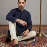 Kyoto Blue Pleat Kurta