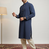Kyoto Blue Pleat Kurta