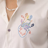 HEART EMBROIDERY SHIRT