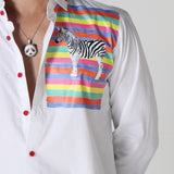 Tripping zebra digital print shirt