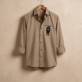 Mocha Bull Embroidered Shirt