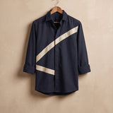 Navy Curve Patch Shirt