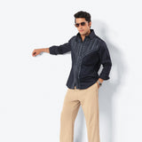 Navy Tribal Embroidered Shirt