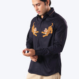 Royal Tiger Embroidered Shirt