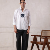 White Rose Embroidered Shirt