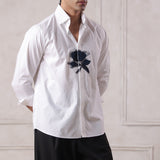 White Rose Embroidered Shirt