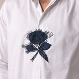 White Rose Embroidered Shirt