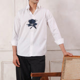 White Rose Embroidered Shirt