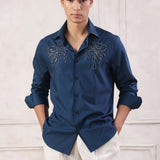 Blue Orchid Embroidered Shirt