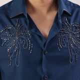 Blue Orchid Embroidered Shirt