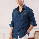 Blue Orchid Embroidered Shirt