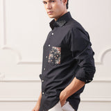 Noir Hive Embroidered Shirt