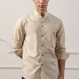 Sandstone Mandarin Collar Shirt