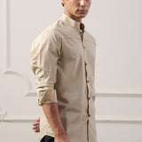 Sandstone Mandarin Collar Shirt
