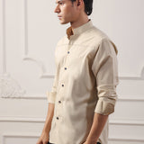 Sandstone Mandarin Collar Shirt