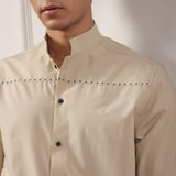 Sandstone Mandarin Collar Shirt