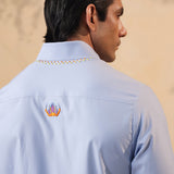 Azure Beetle Embroidered Shirt