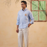 Azure Beetle Embroidered Shirt
