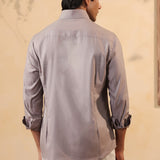 Ash Grey Embroidered Shirt