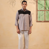 Ash Grey Embroidered Shirt