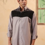 Ash Grey Embroidered Shirt