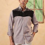 Ash Grey Embroidered Shirt