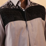 Ash Grey Embroidered Shirt