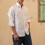Pastel Circuit Embroidered Shirt