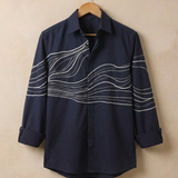 Ocean Line Embroidered Shirt