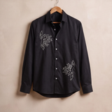 Noir Bloom Embroidered Shirt