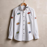 Pop clip art embroidery shirt