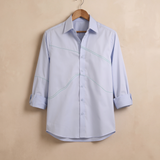 BLUE WAVE EMBROIDERY SHIRT