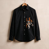 Wild Majesty Tiger Embroidered Giza Cotton Shirt