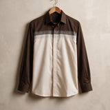Classic Brown-Cream Giza Cotton Shirt