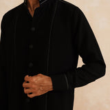 NoirEdge,Japanese Fabric with Leather Detailing Kurta