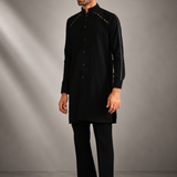 Zenith Japanese Fabric with Leather Detailing Kurta