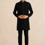 Vigaro Leather-Detailing Kurta