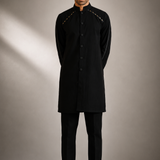 Zenith Japanese Fabric with Leather Detailing Kurta